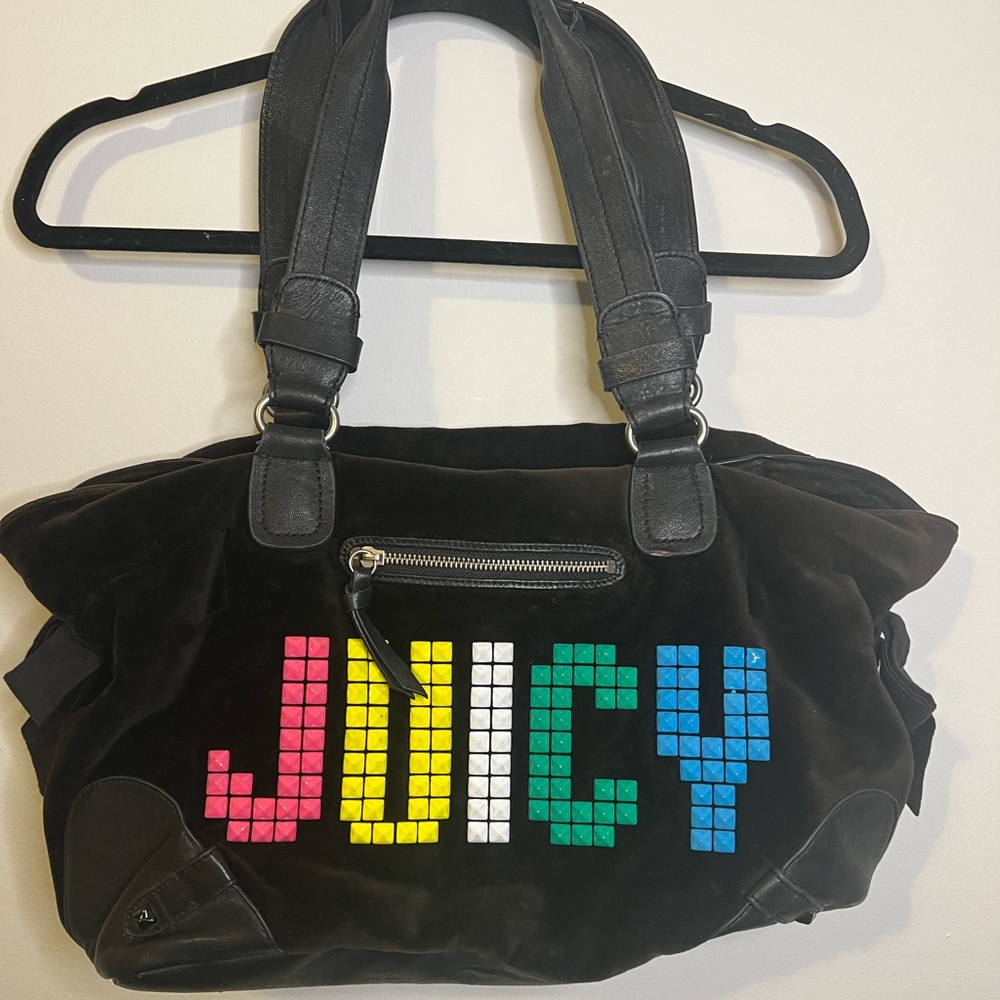Velour Studded Juicy Couture Shoulder Bag